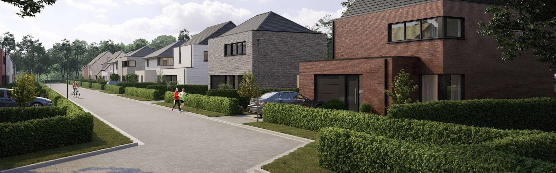 Sleutel op de deur woning in woonwijk